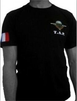 T-shirt Militaire Parachutiste Armée Française - Taille M, Noir, Vintage