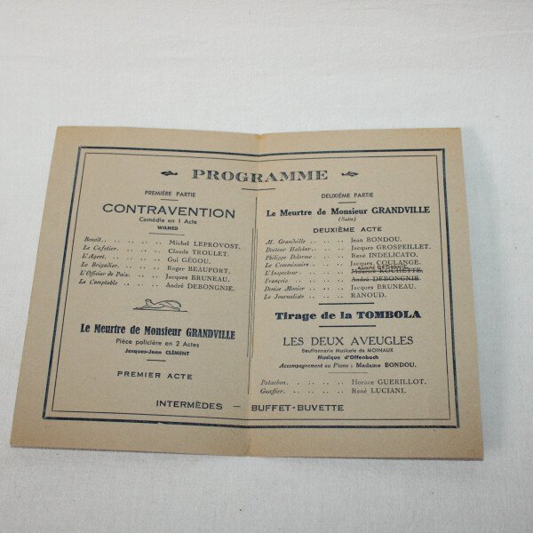 Programme séance récréative 19/11/44