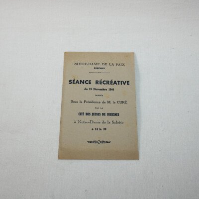 Programme séance récréative 19/11/44