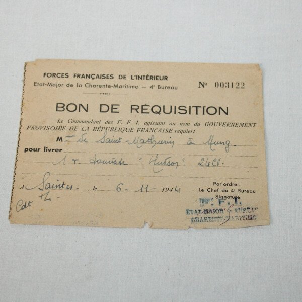 Bon de réquisition FFI