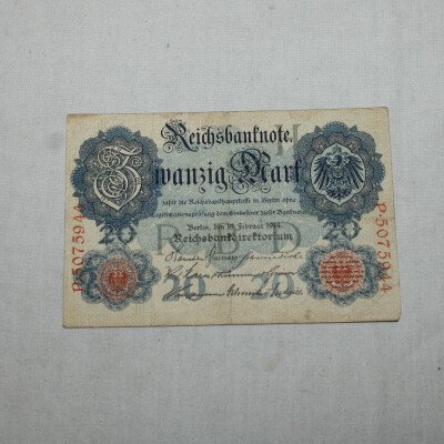 Billet 20 mark 1914
