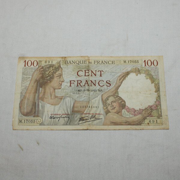 Billet 100 francs 1940
