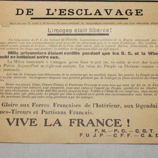 Tract Limoge Libérée