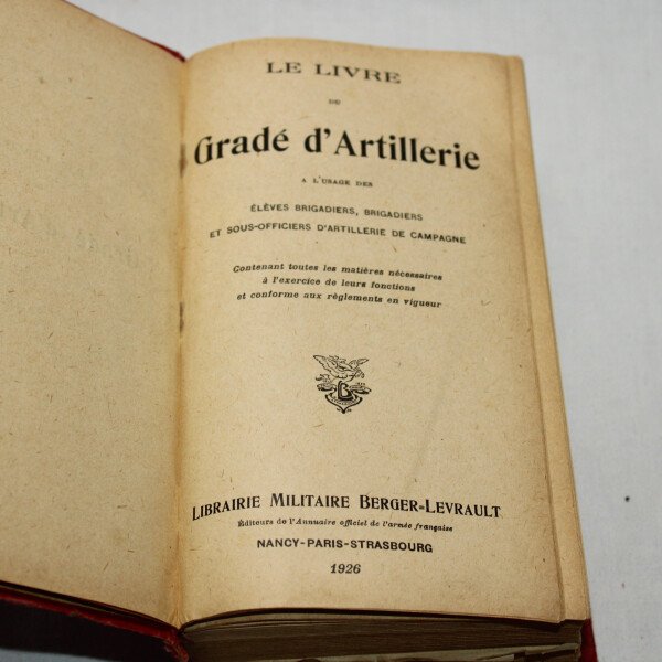 Livre du gradé d'artillerie 1926