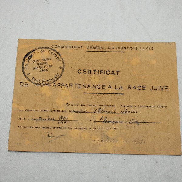 Certificat non juif