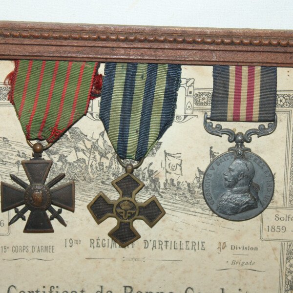 Certificat 19e RA military medal
