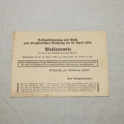 Wahlausweis 1938
