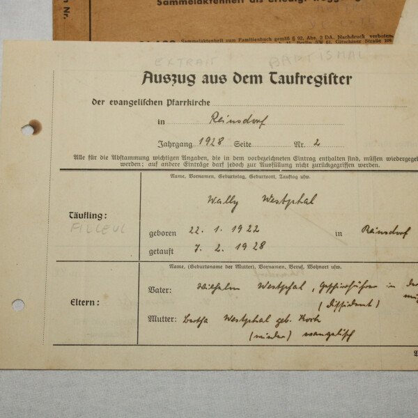 Dossier Livret de famille 1944