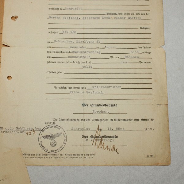 Dossier Livret de famille 1944