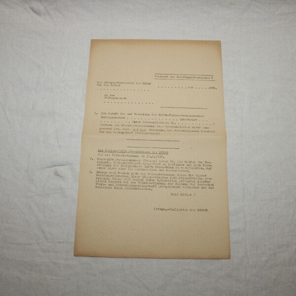 Formulaire d'appel électoral