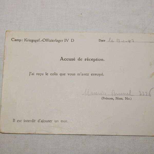 Courrier PG Français 1943