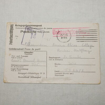 Courrier PG Français 1943