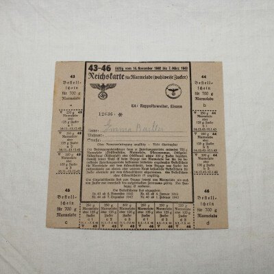 Ticket de rationnement marmelade