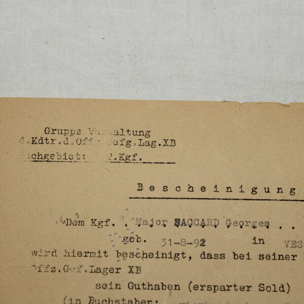 Bescheinigung 08/1941