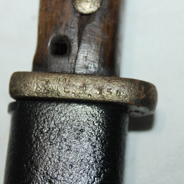 Baïonnette mauser 98A, régimentée