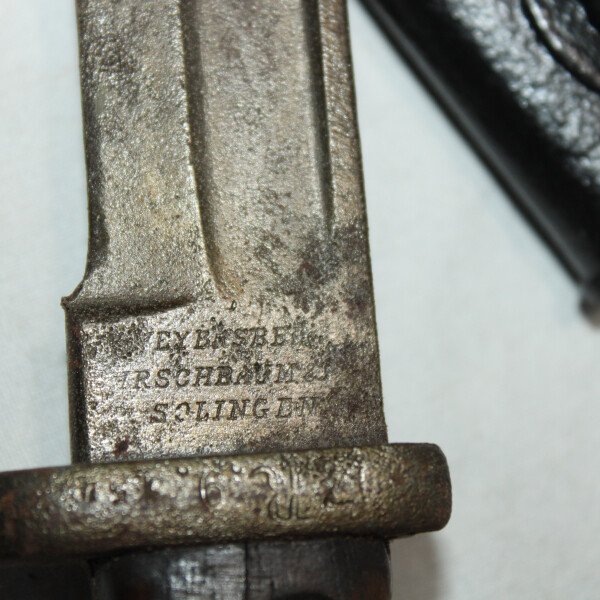 Baïonnette mauser 98A, régimentée