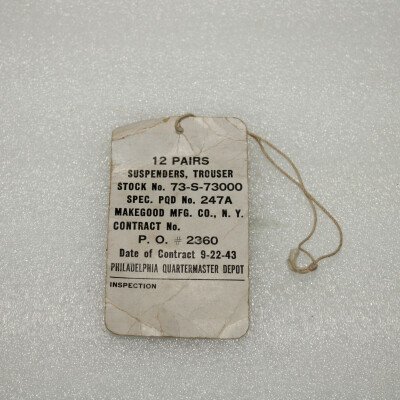 Etiquette bretelles de pantalon