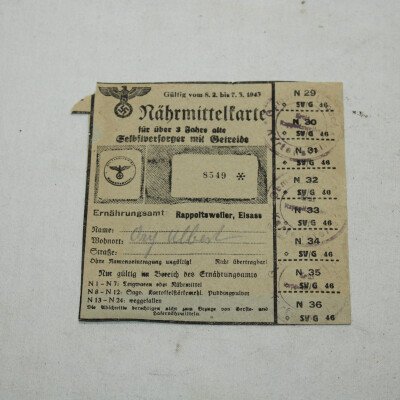 Ticket de rationnement marmelade