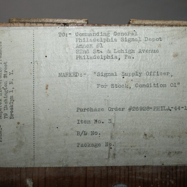 Tube Vacuum signal corps