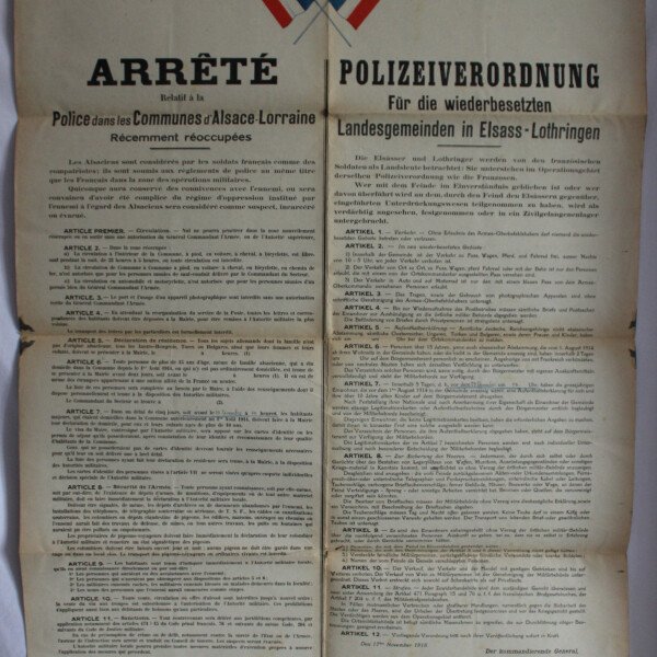 Affiche annexion Alsace/Lorraine