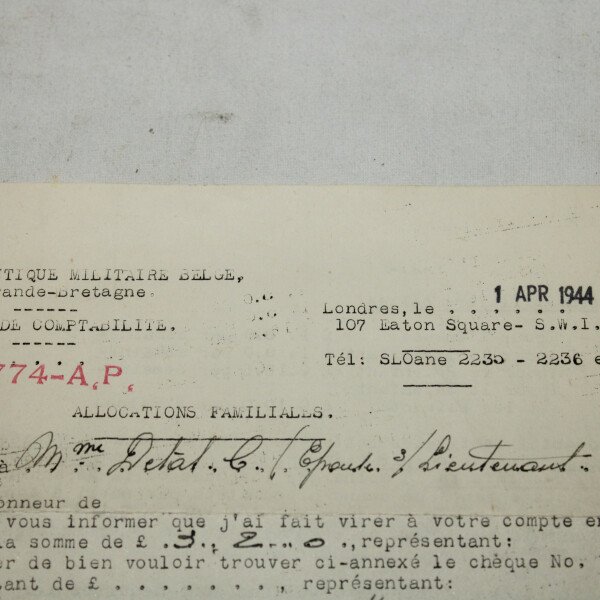 Document RAF belge Detal