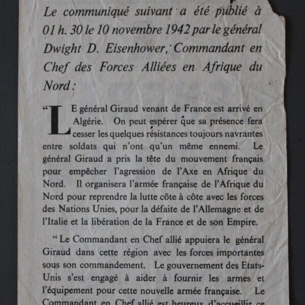 Courrier de L'air 10 nov 1942 Giraud