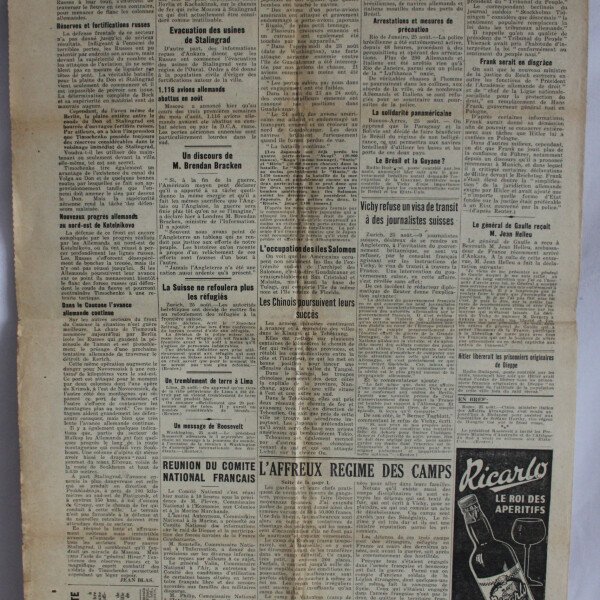 Journal France 26 aout 1942