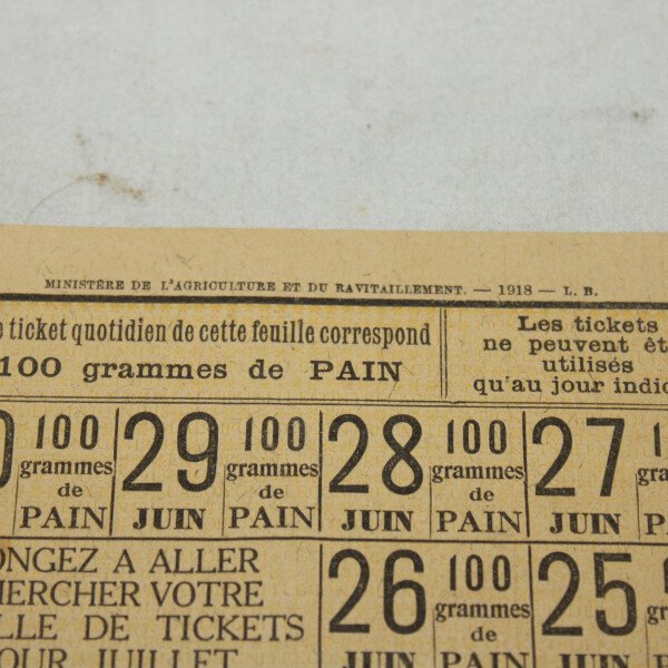 Ticket de pain 1918
