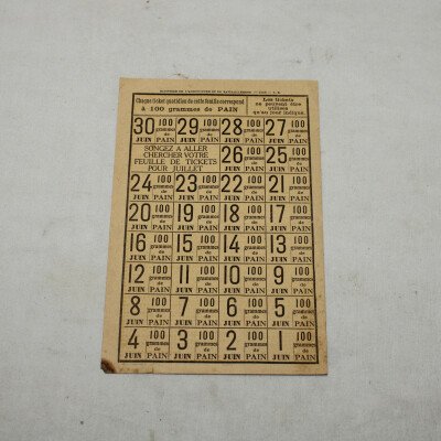 Ticket de pain 1918