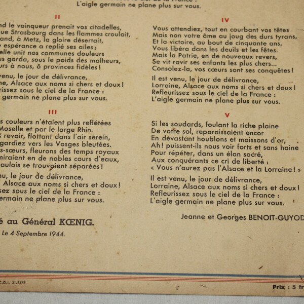 Hymne à l'Alsace Lorraine