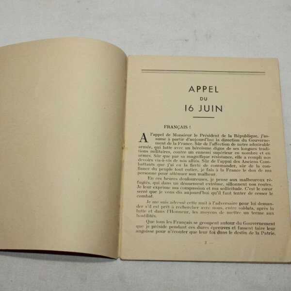 Appels aux Français, Pétain 1940