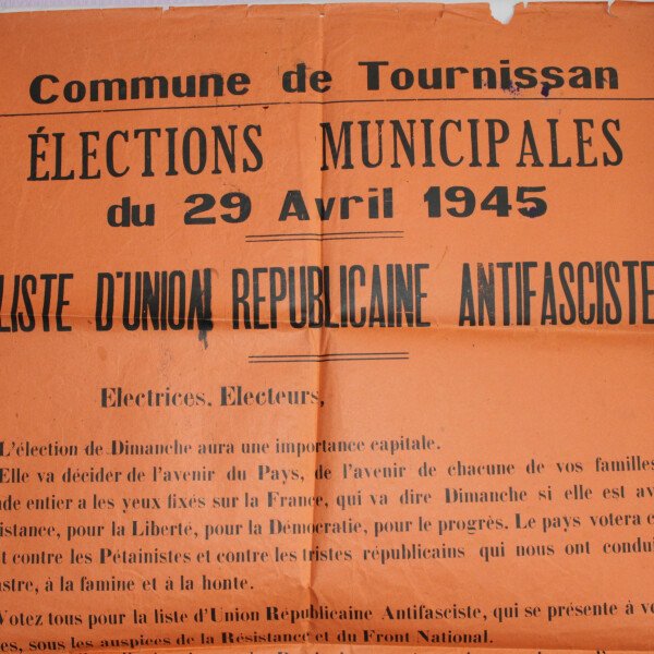 Affiche élection municipale Tournissan