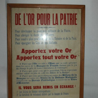 Affiche de l'or pour la patrie