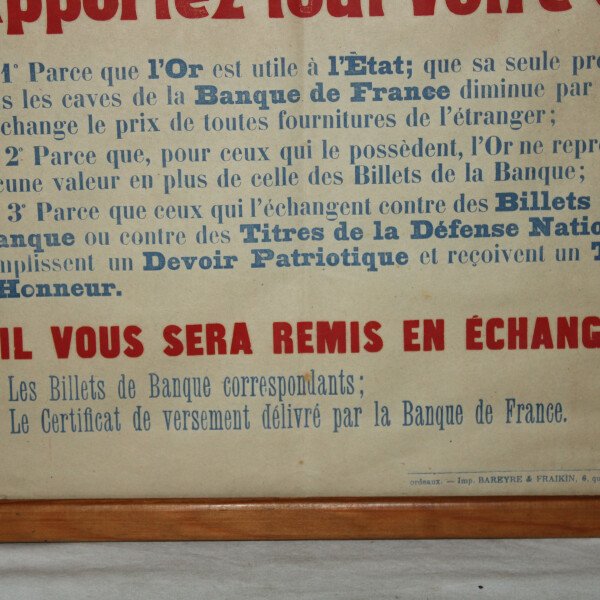 Affiche de l'or pour la patrie