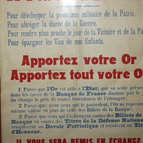 Affiche de l'or pour la patrie