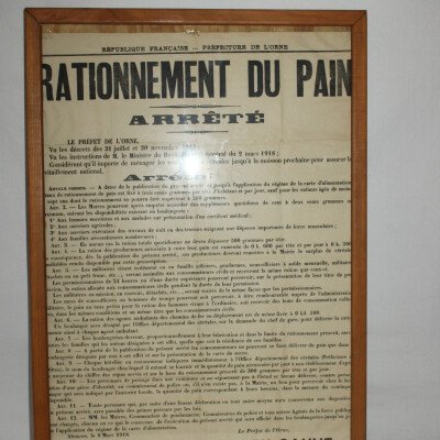 Affiche rationnement du pain