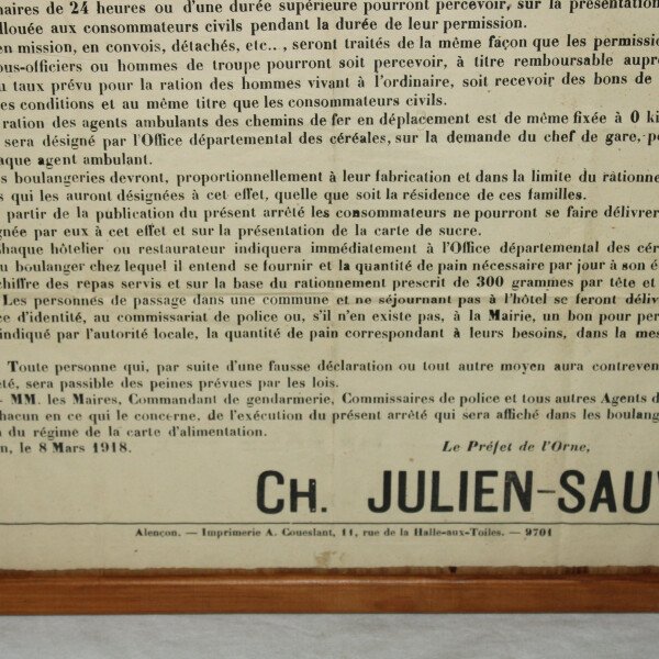 Affiche rationnement du pain