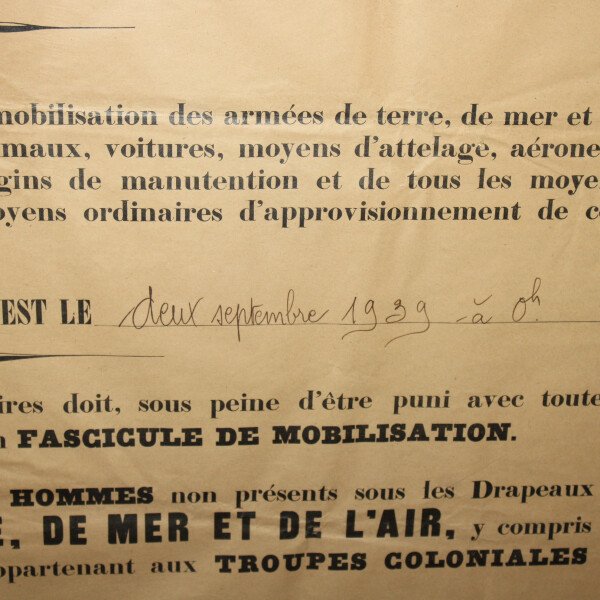 Affiche mobilisation 1939