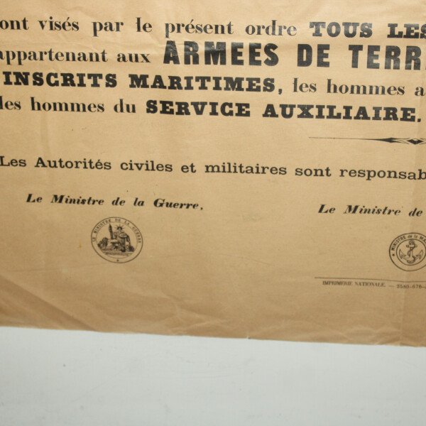 Affiche mobilisation 1939