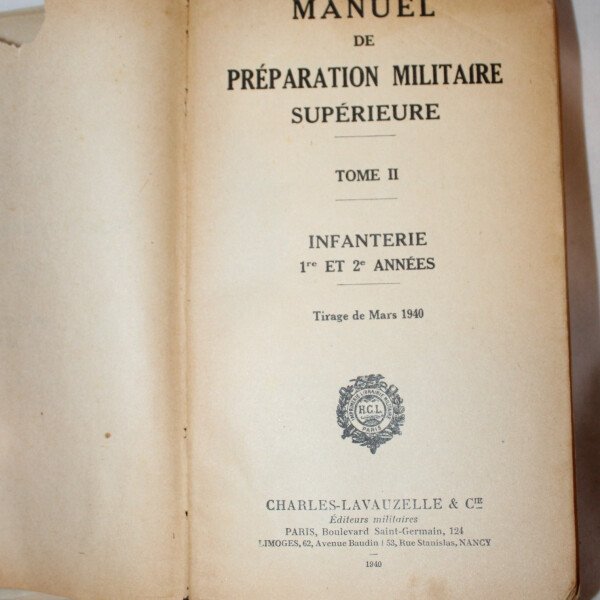 Manuel de l'infanterie 1er et 2e année 1940