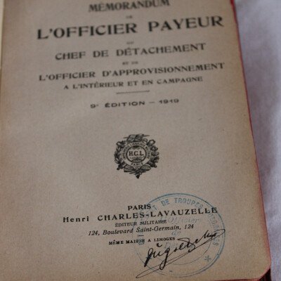 Manuel de l'officier payeur 1919