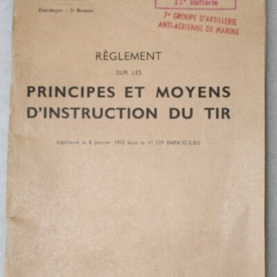 Livret d'instruction 57e RA 1955