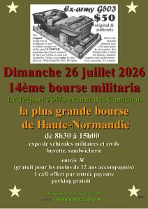 Dimanche 26 juillet, bourse militaria au Tréport (76)