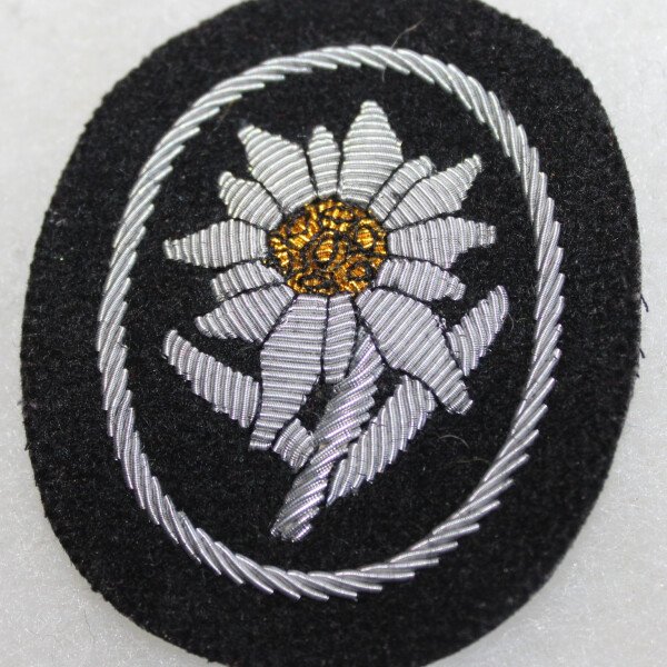 badge de manche Edelweiss  pour officier SS 1er mle